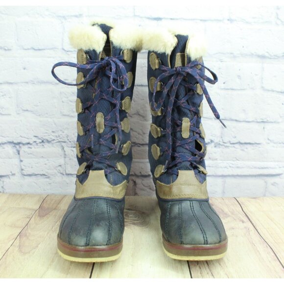 LL Bean Rangeley Women's Insulated Waterproof Blue Nylon Winter Boots Size 10 M - Picture 4 of 9